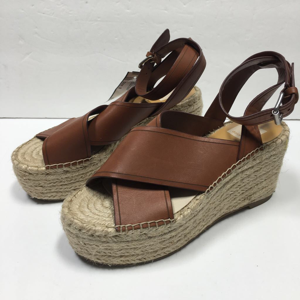 Sz 8 leather wide espadrille