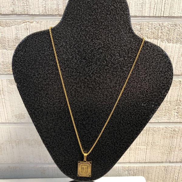 gold letter "T" necklace
