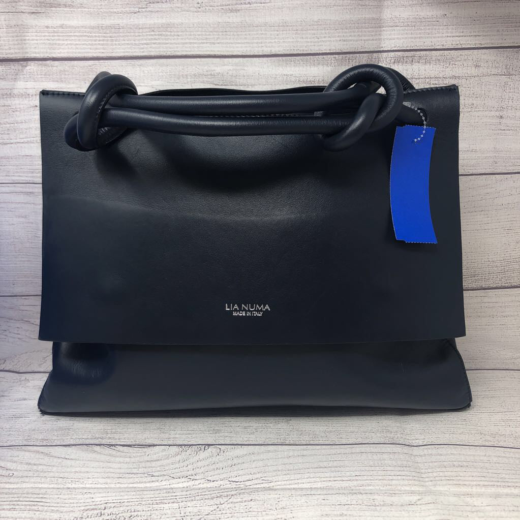 Leather flap front knotted strap