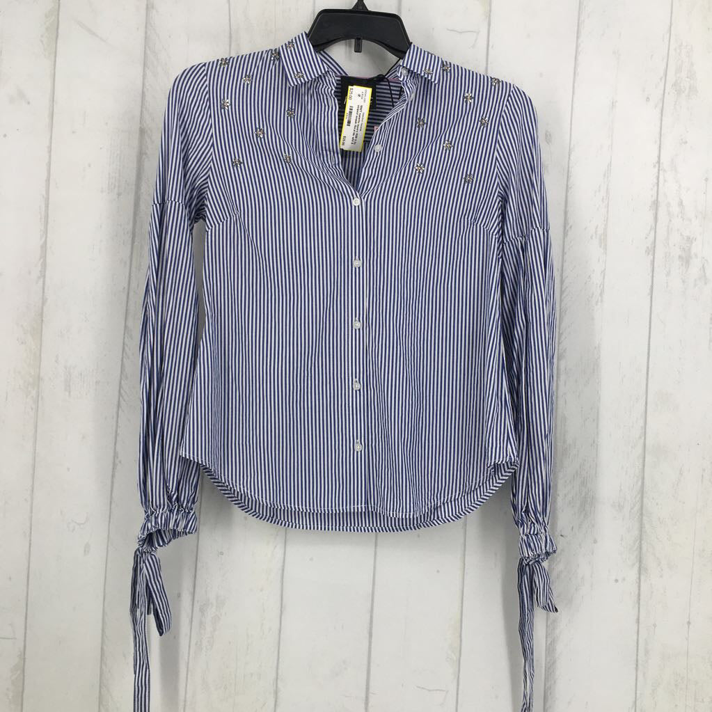 R59 S l/s striped sequin floral