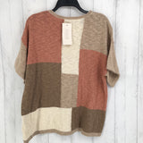 R158 M s/s color block sweater