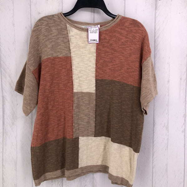 R158 S s/s color block sweater