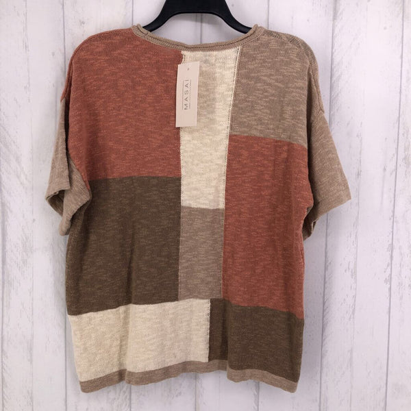 R158 S s/s color block sweater