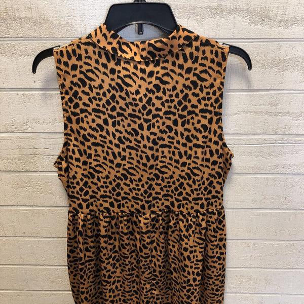 S slvls leopard 1/2 button dress