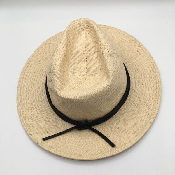 R55 S Straw blackleather tie hat