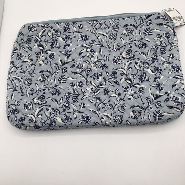quilted zip floral laptop case