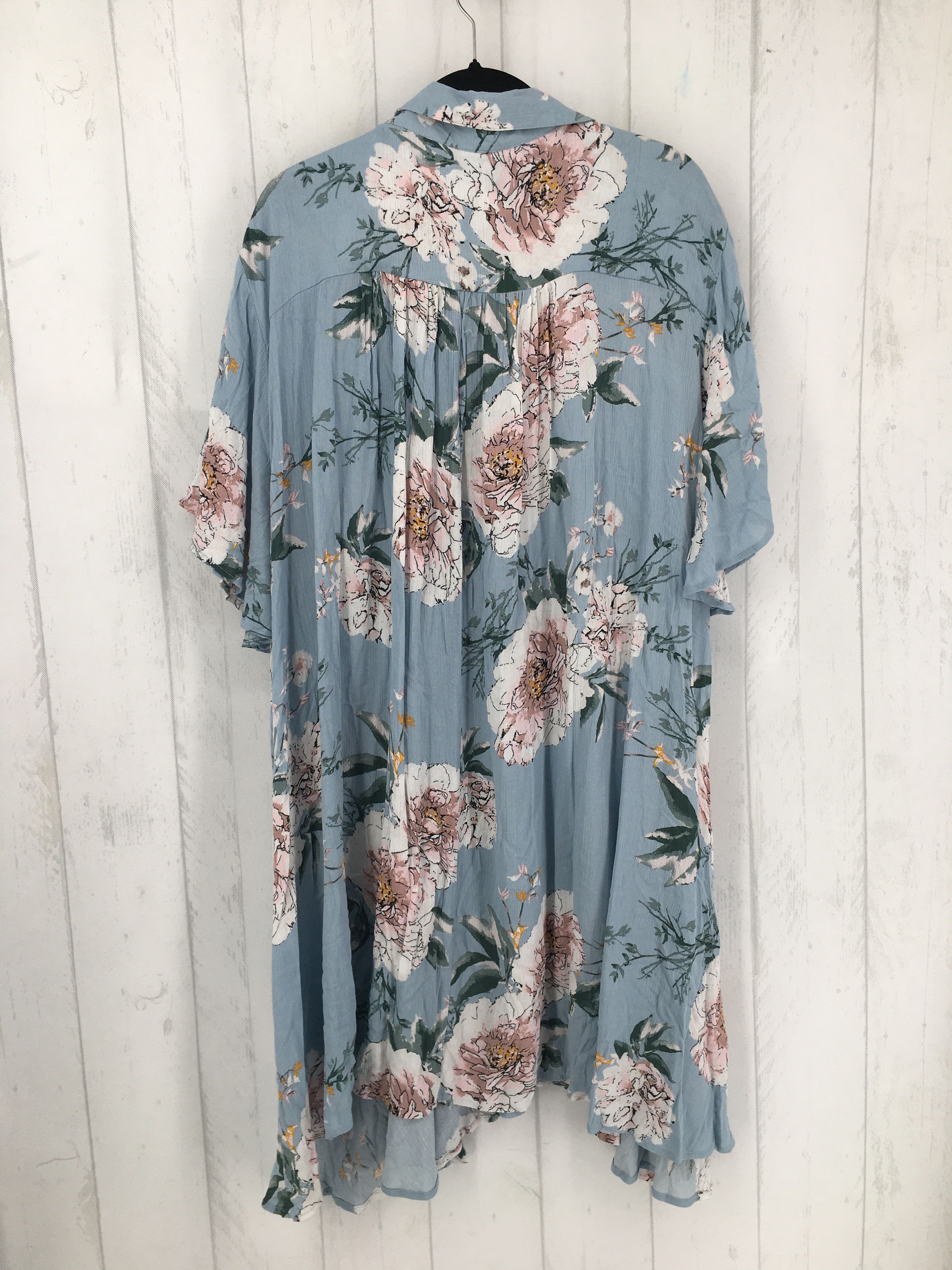 R48 3X S/S Floral 1/2 Button