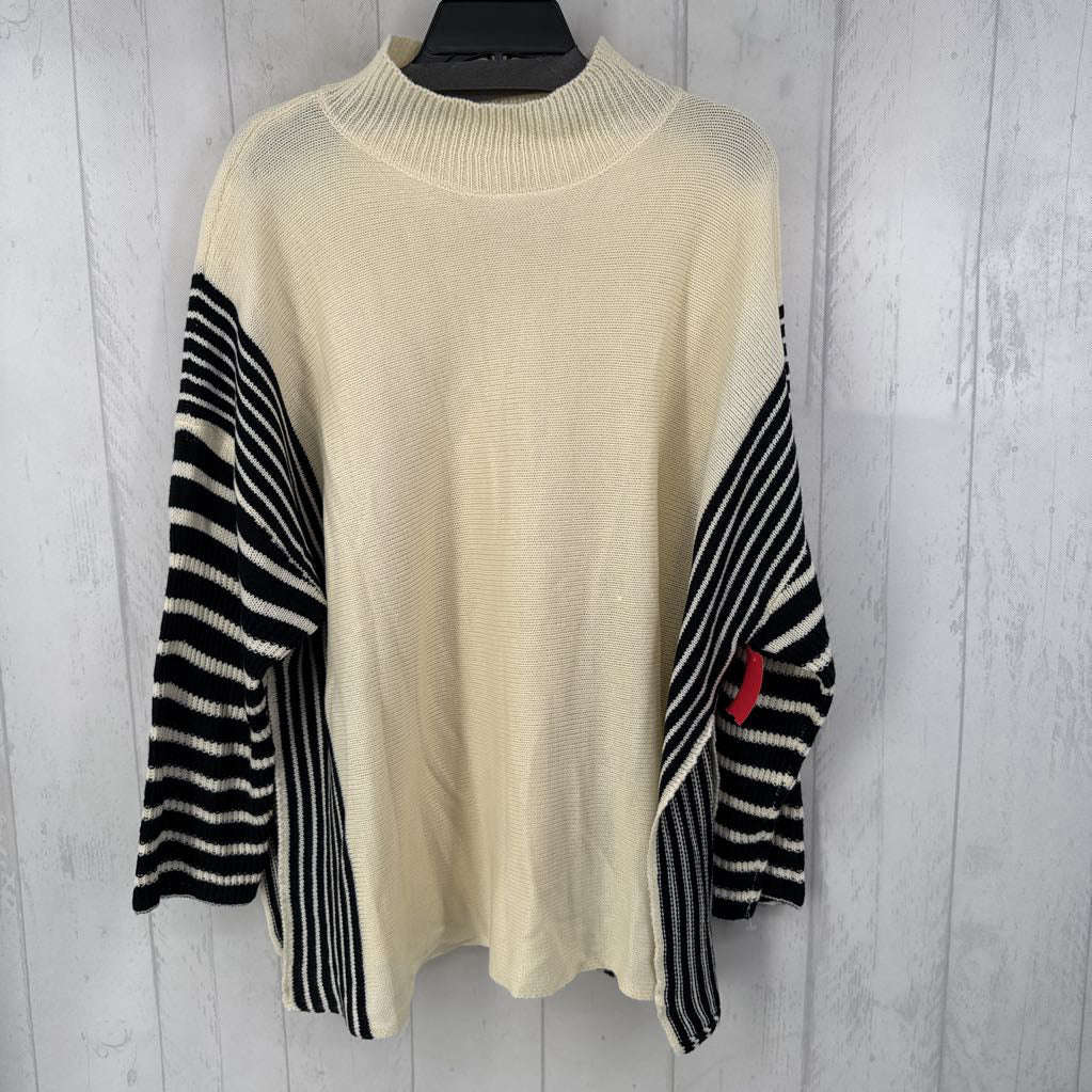 OXL l/s mock neck side split sweater