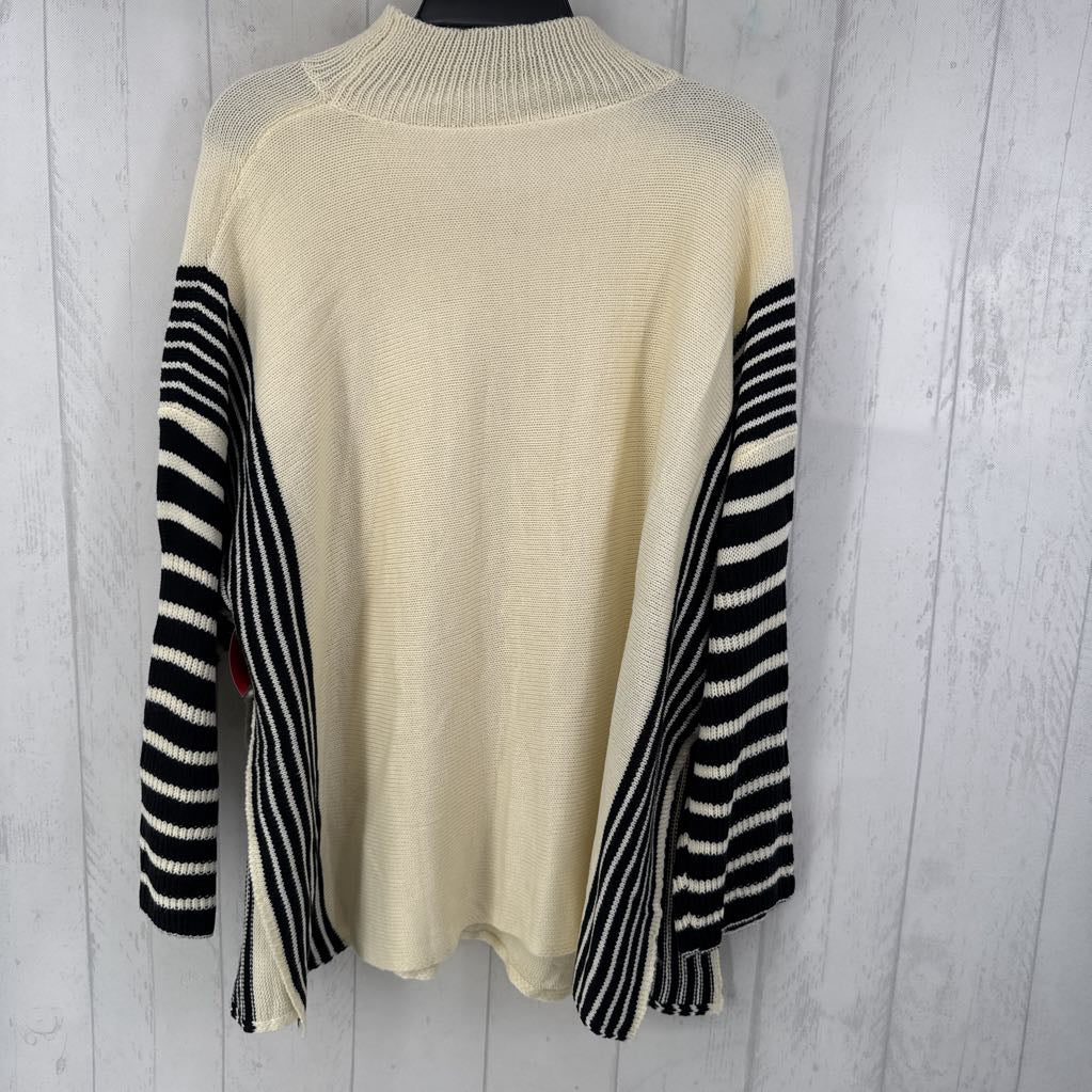OXL l/s mock neck side split sweater