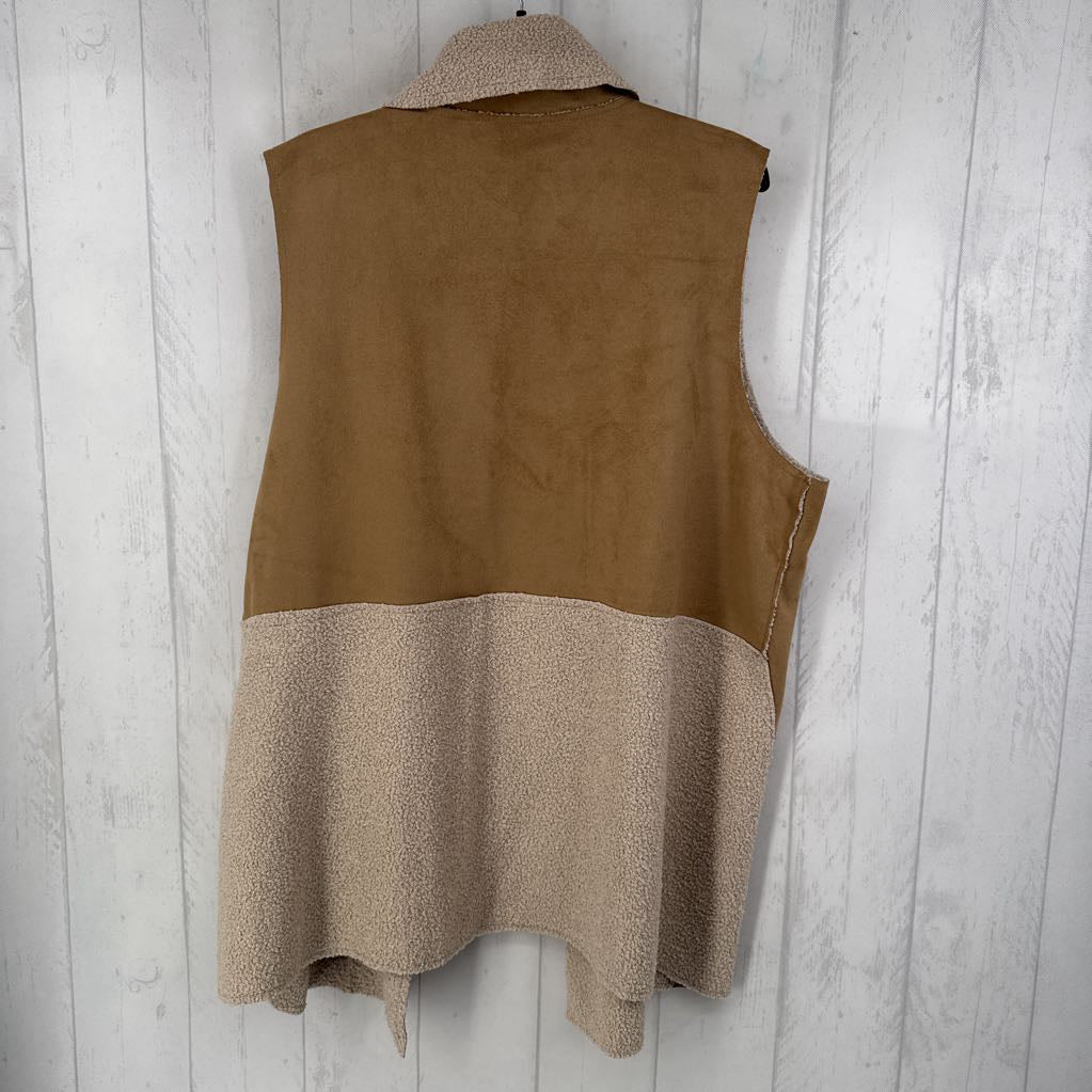 XL sherpa/suede reversible vest