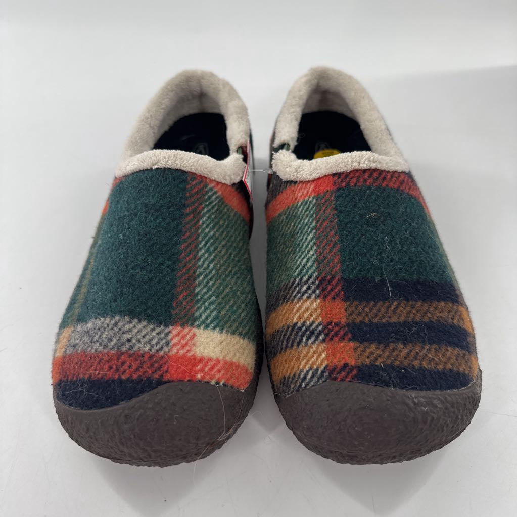 7 plaid sherpa lined slip ons
