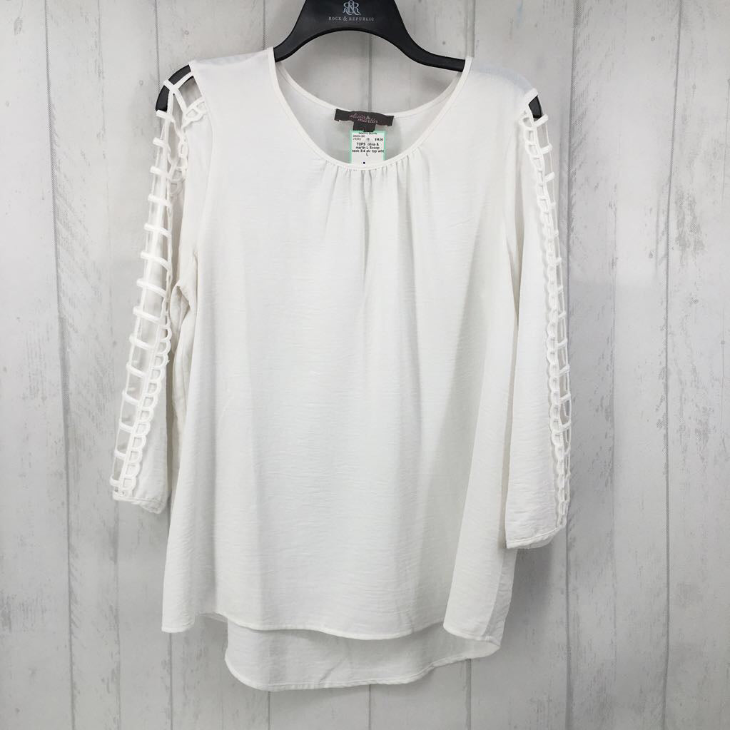 L Scoop neck 3/4 slv top