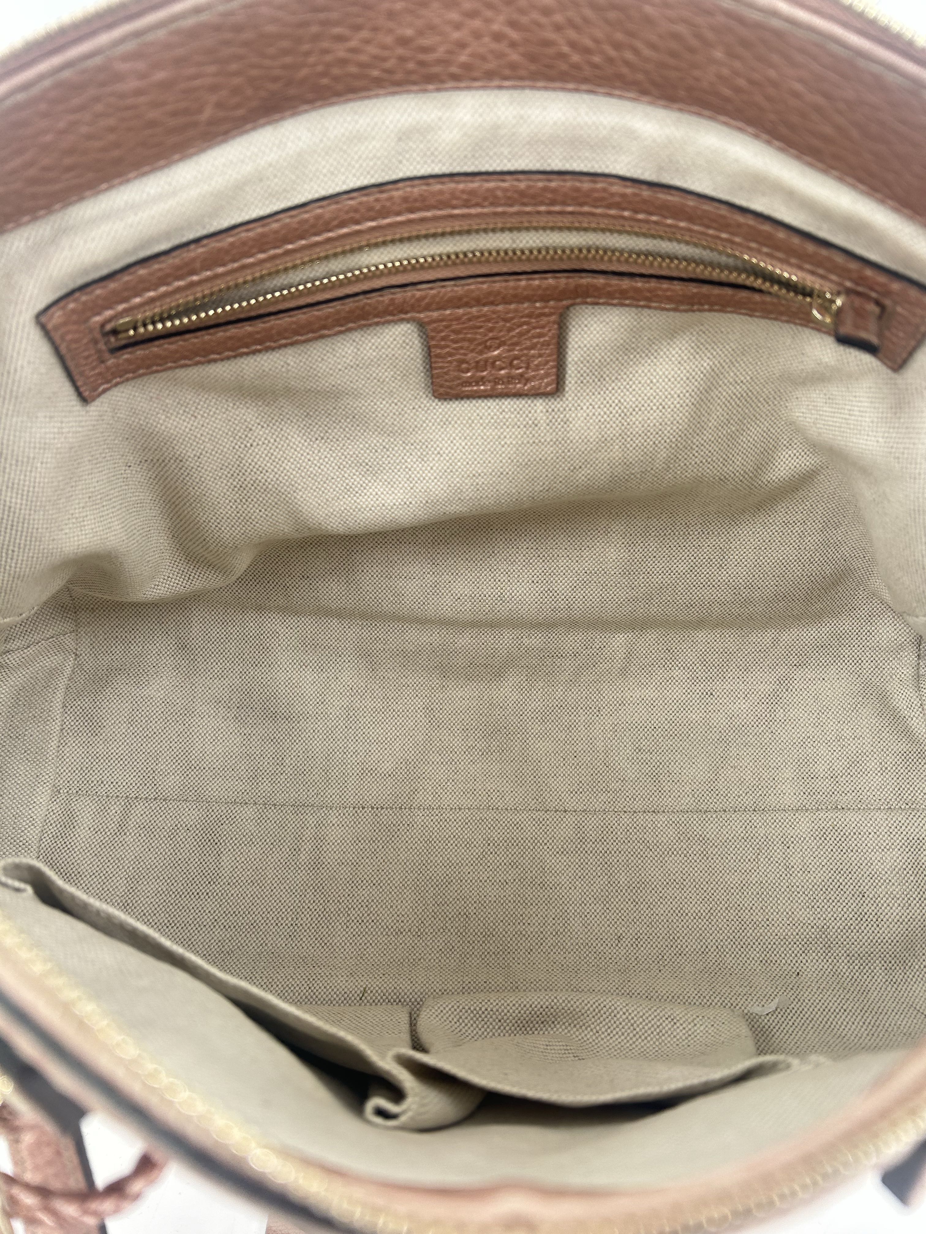 Gucci Metallic Pebbled Calfskin Bella Satchel