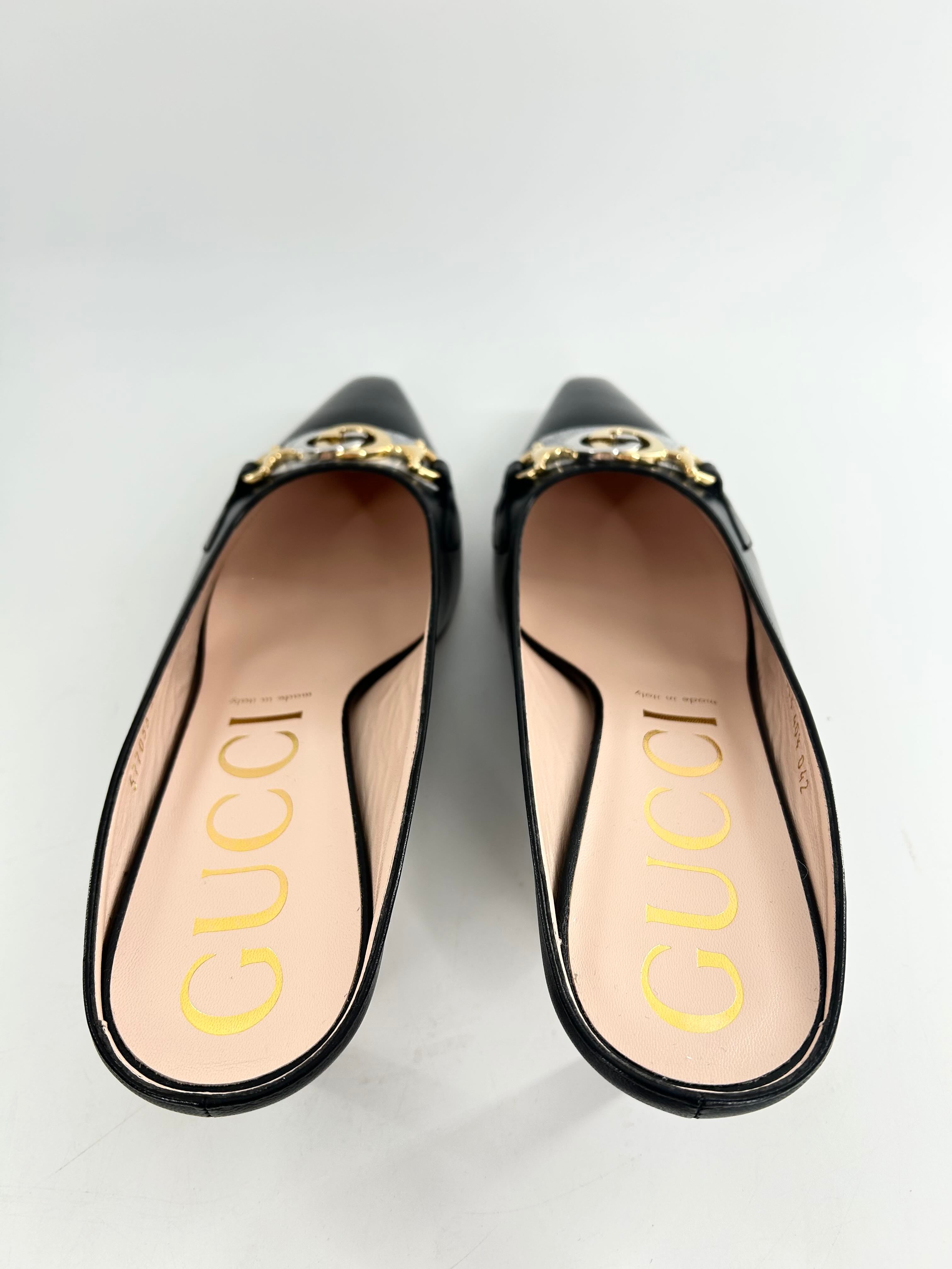 Gucci Zumi GG Kitten Heel Mules size 10.5(40)