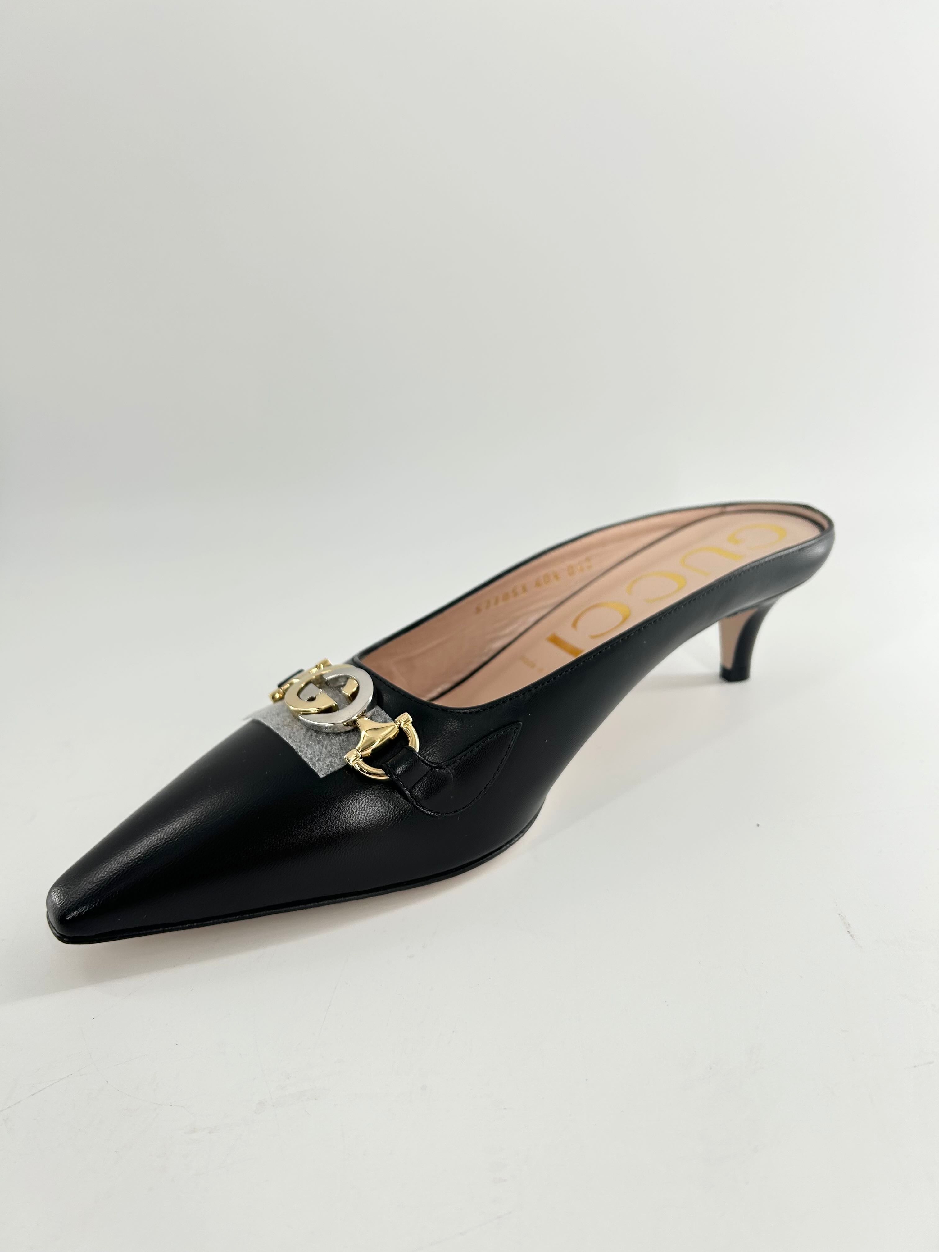Gucci Zumi GG Kitten Heel Mules size 10.5(40)