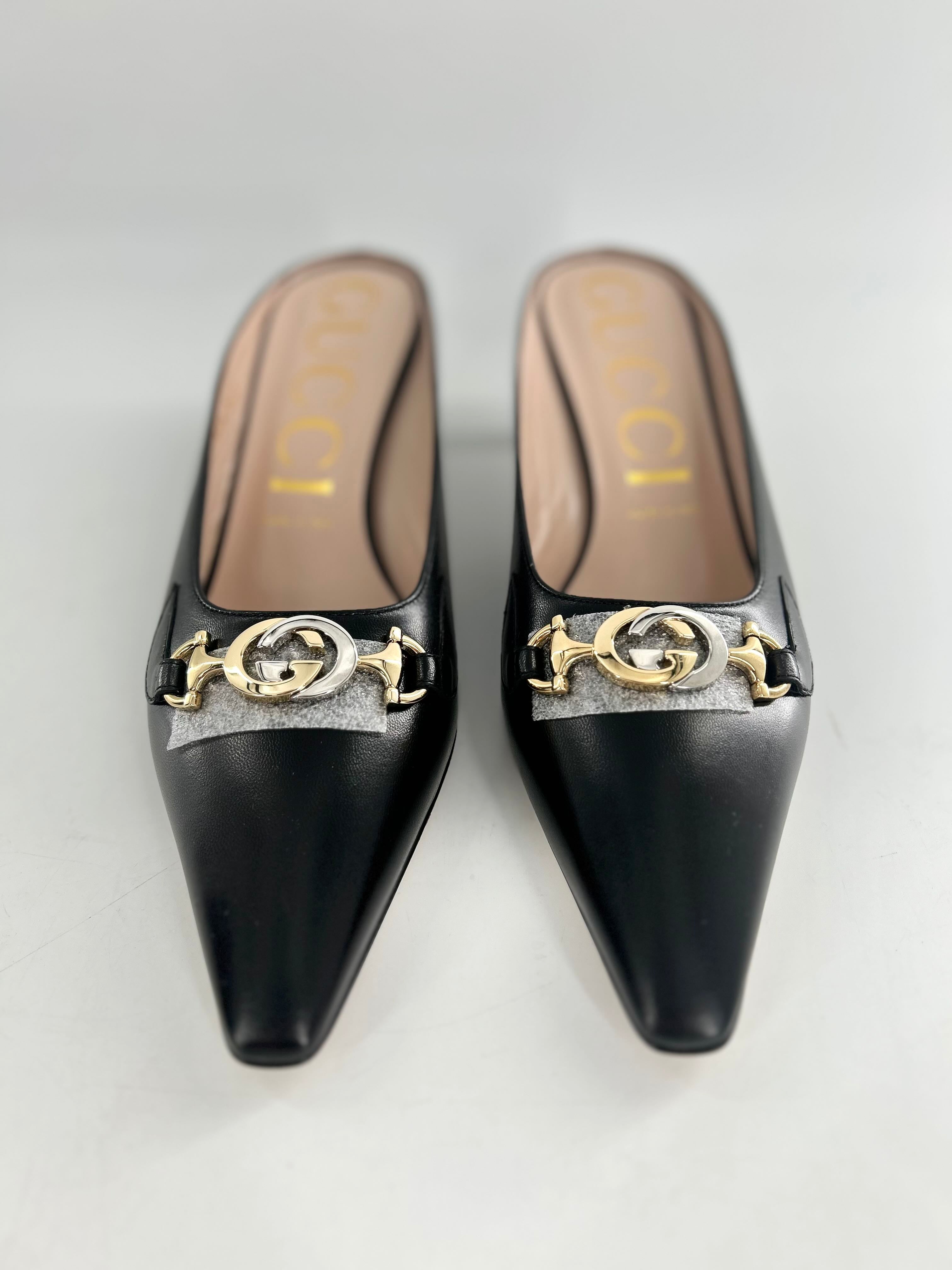 Gucci Zumi GG Kitten Heel Mules size 10.5(40)