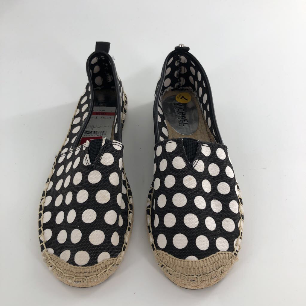 R55 7 Polka dot espadrille flats