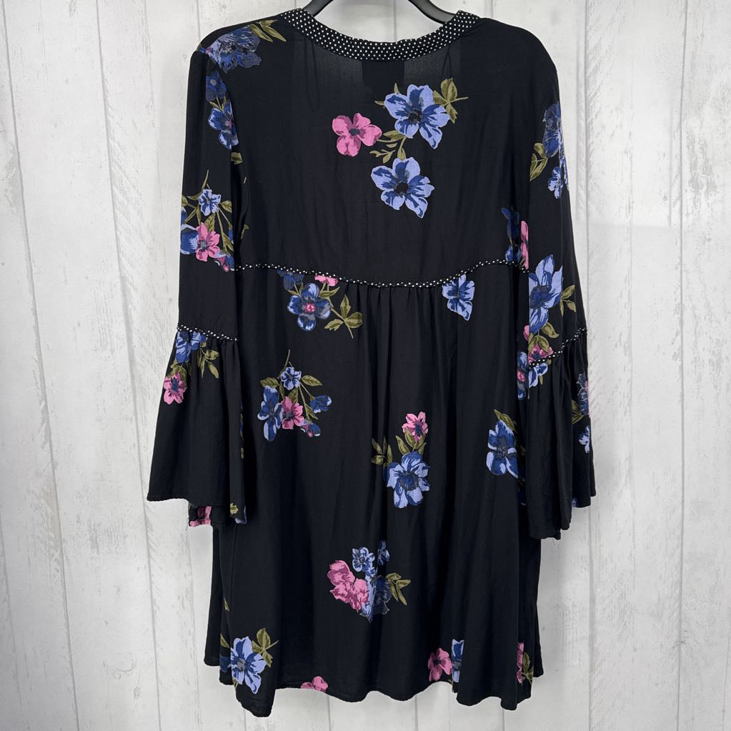 L Flo print bell slv cardi