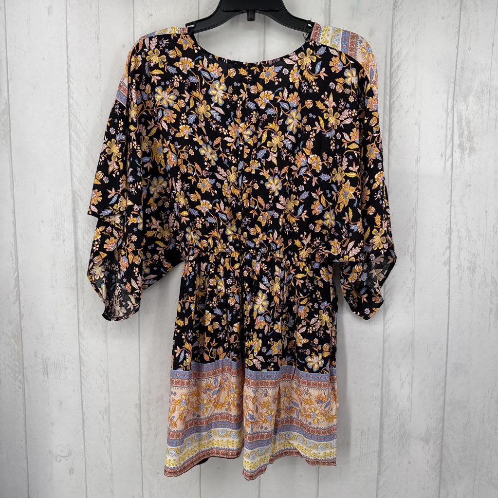 S Printed crossover dolman slv top