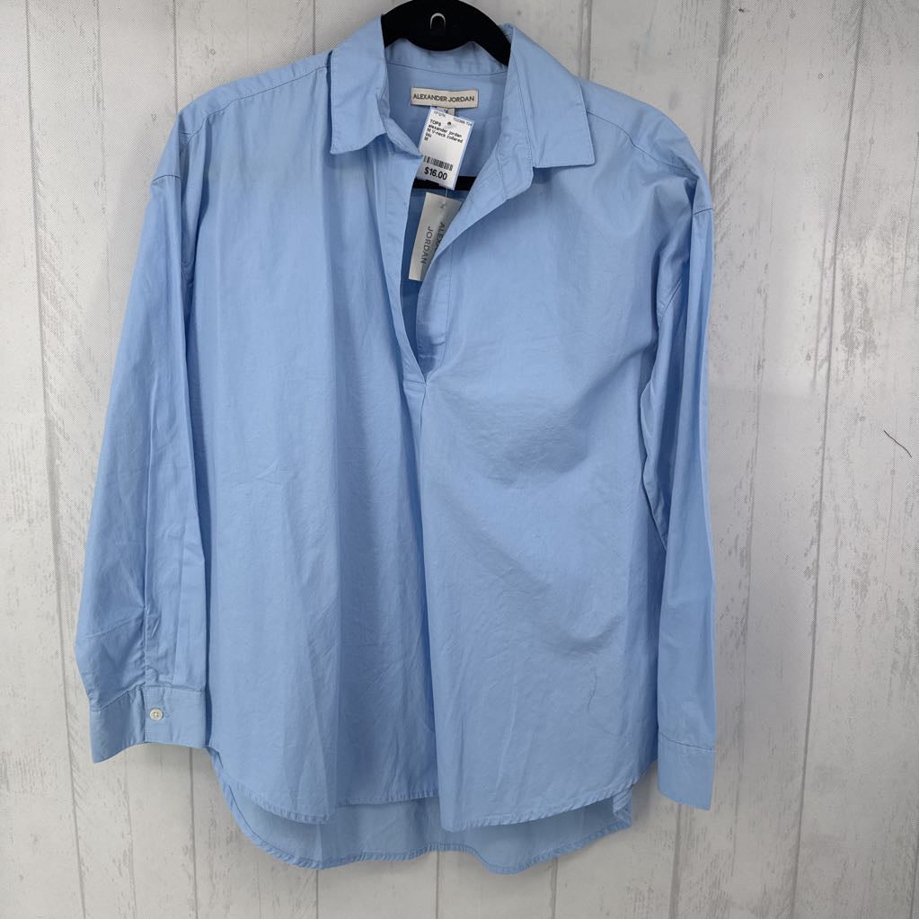 M V-neck collared l/s top