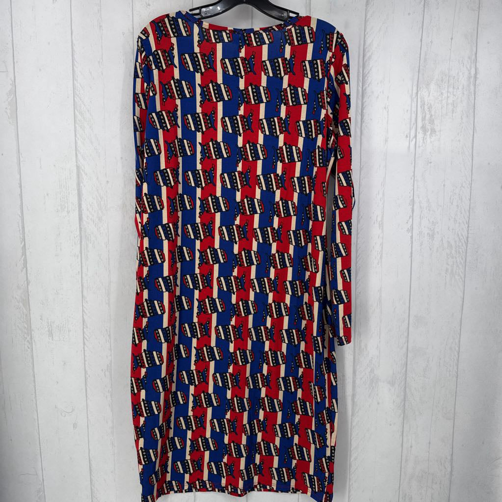XL Patriotic print l/s dress