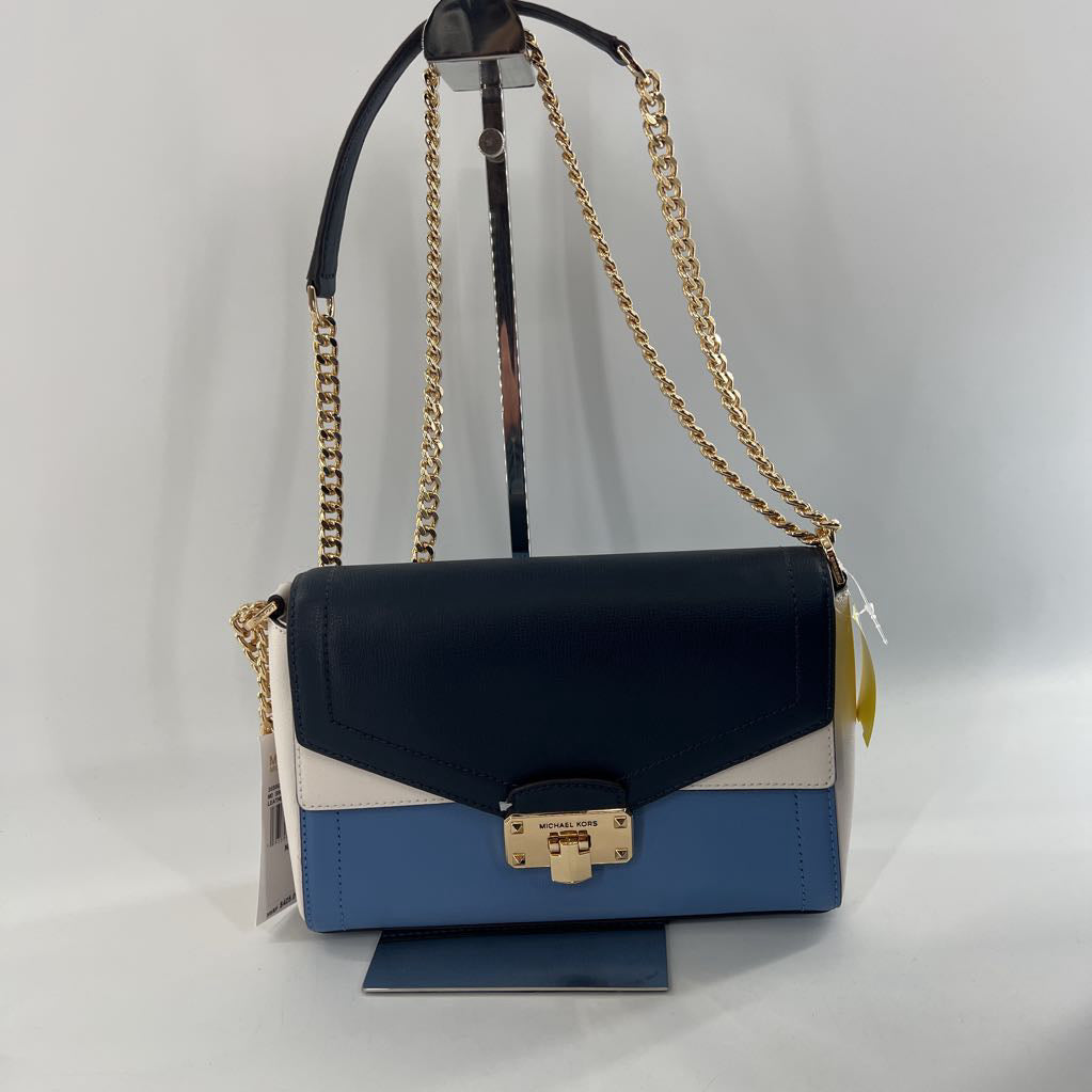 R428 chain top handle flap turn lock shoulder bag