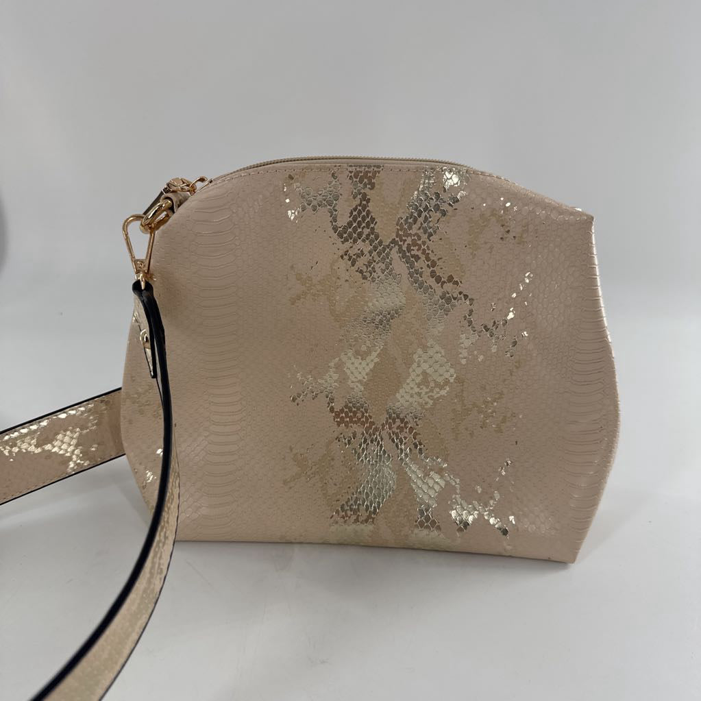 Vegan leather snakeskin print crossbody