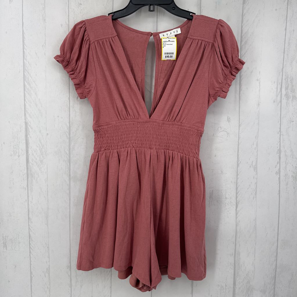 M s/s smocked short romper