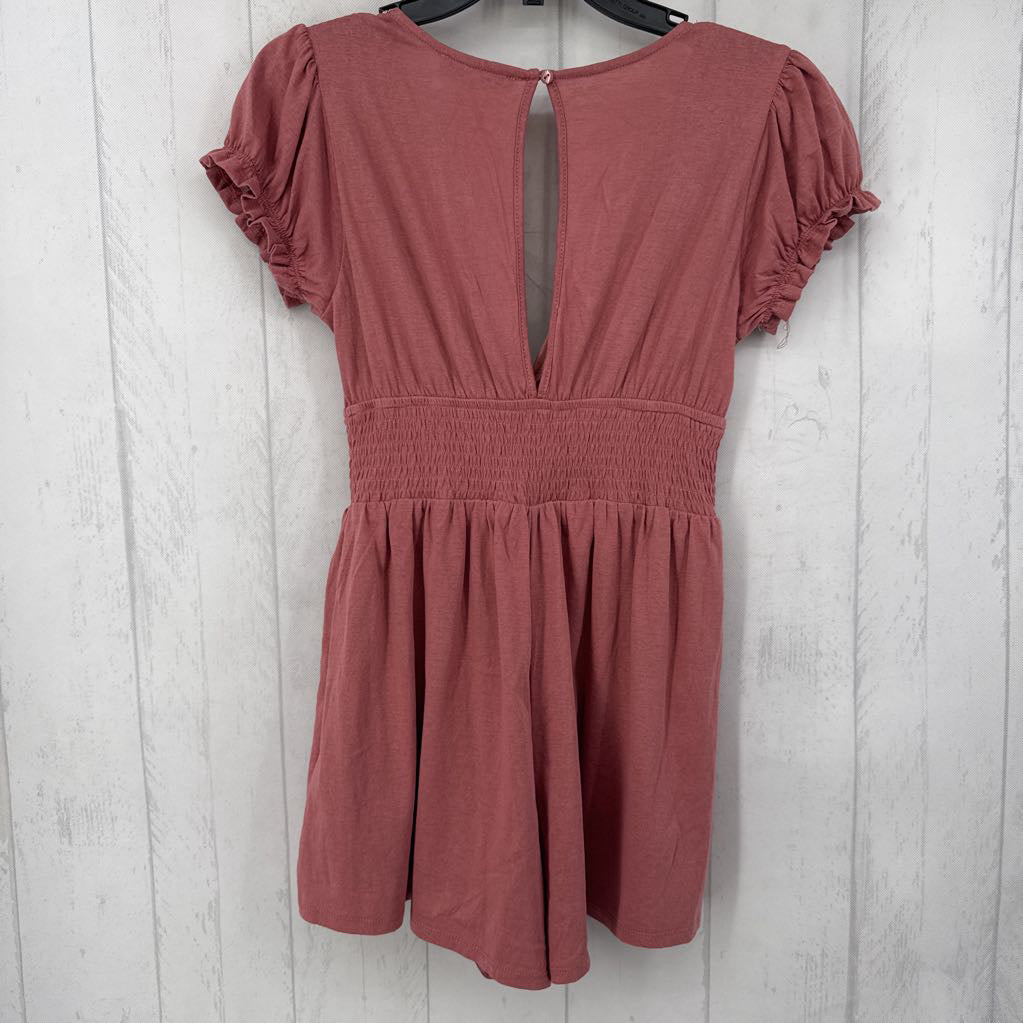 M s/s smocked short romper
