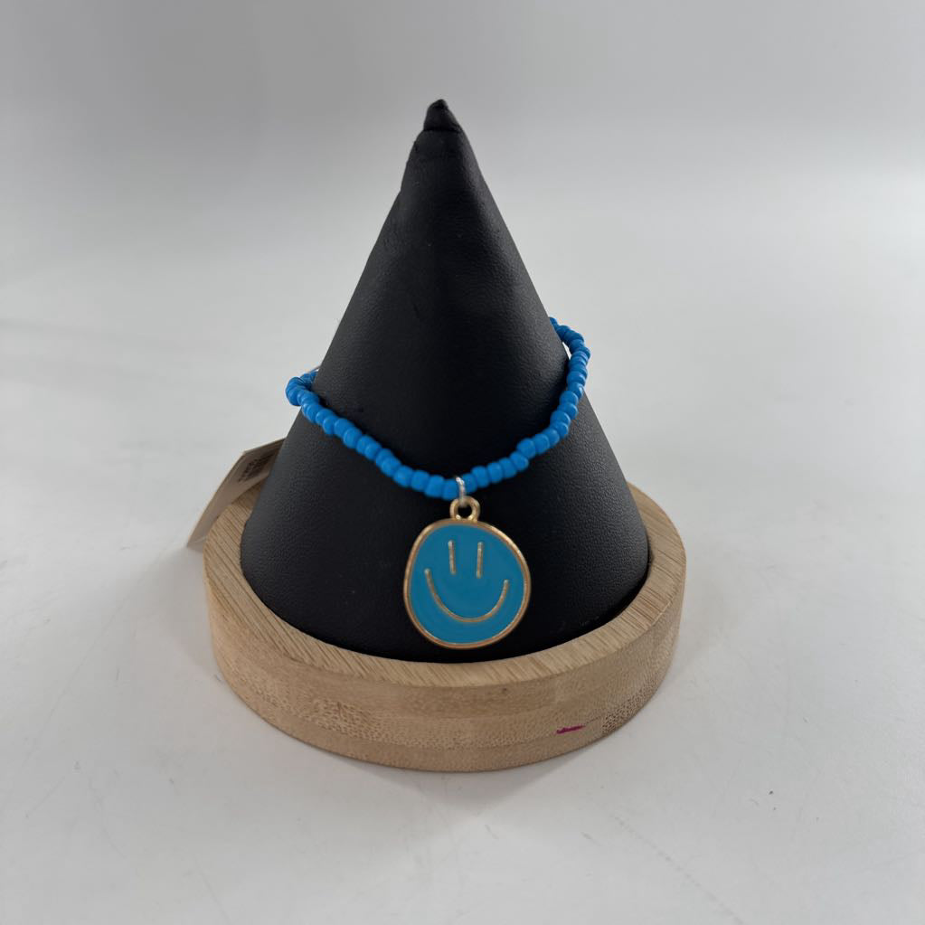 beaded smiley face charm bracelet