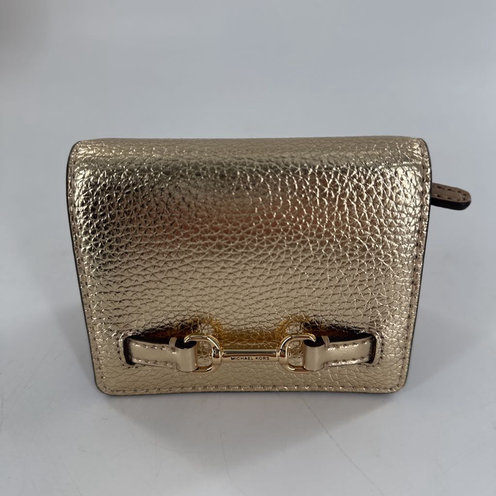 metallic bi-fold wallet