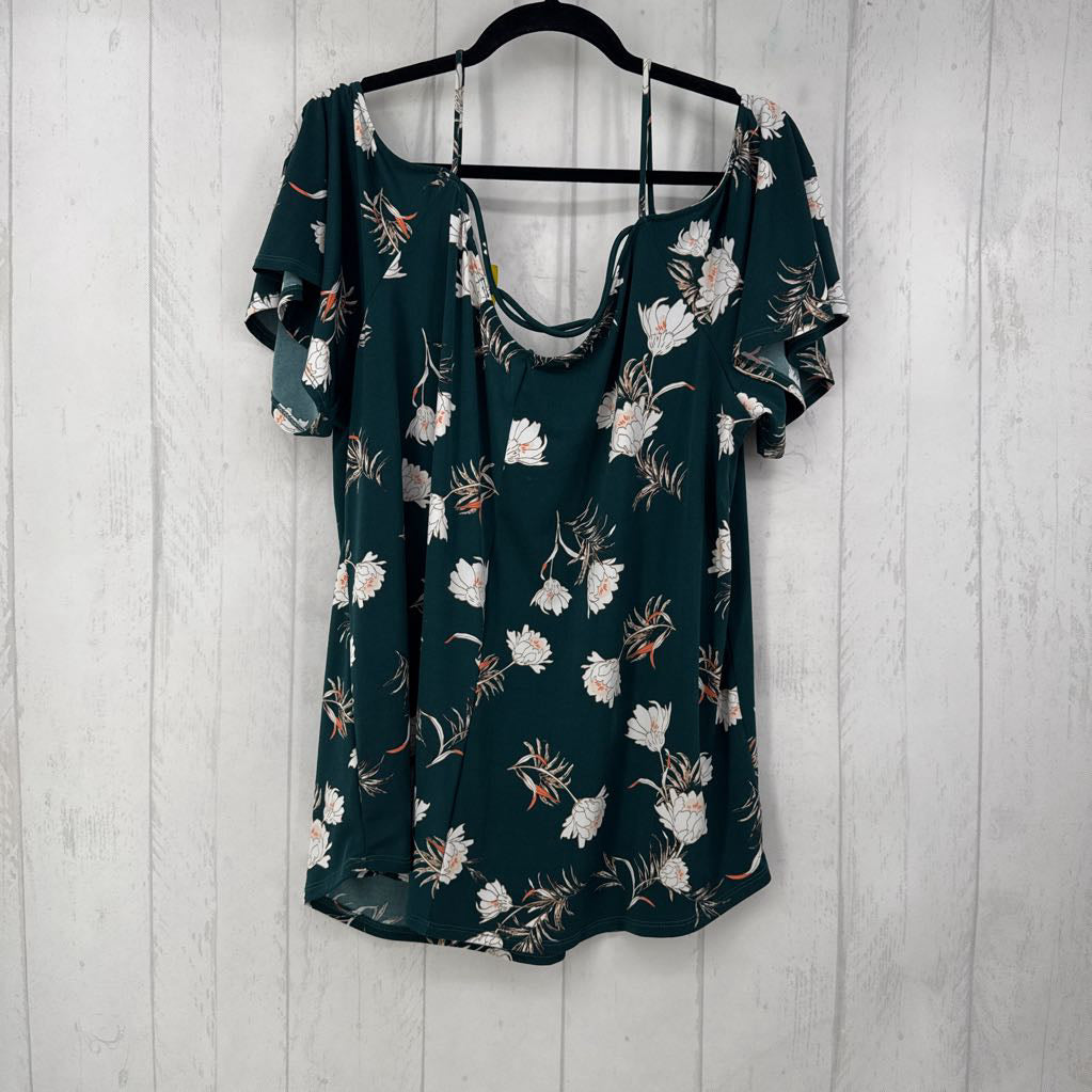 2x s/s flower print top