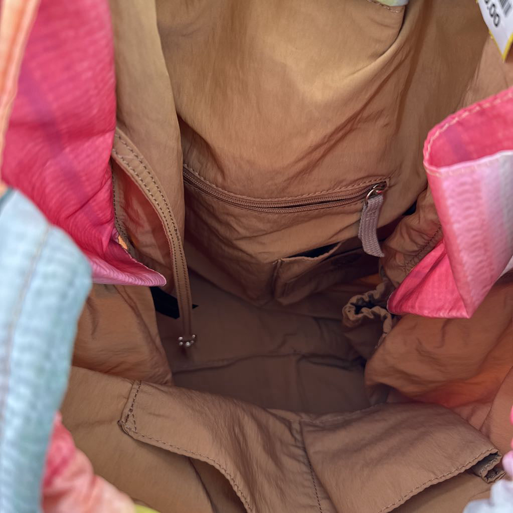 sunset stripe nylon backpack