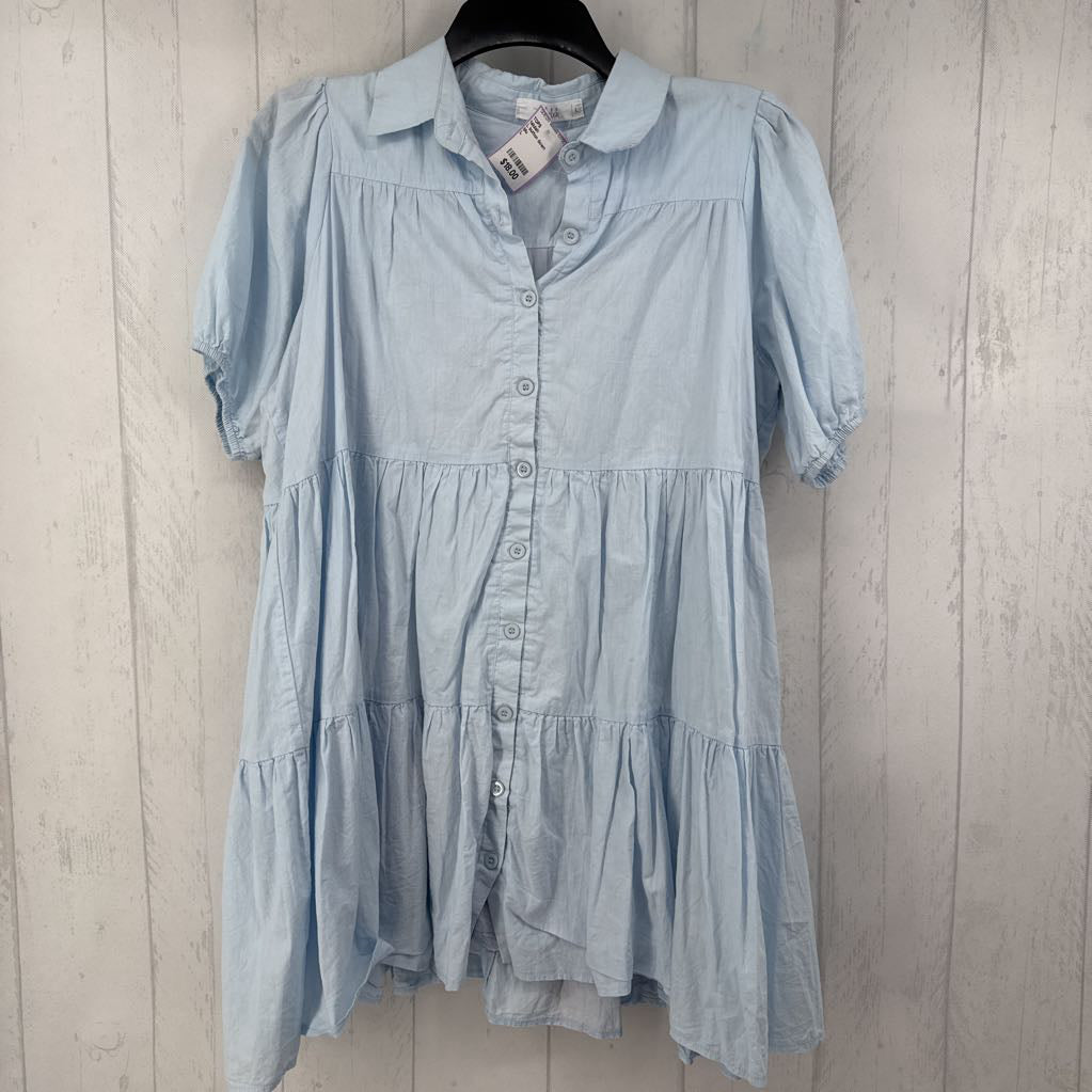 L button down tiered s/s top