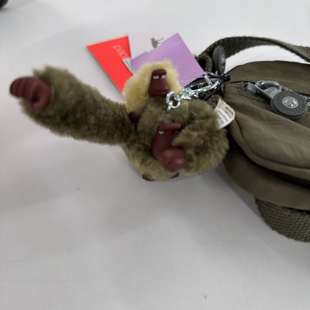 R30 sm zip nylon crossbody w/ monkey keychain