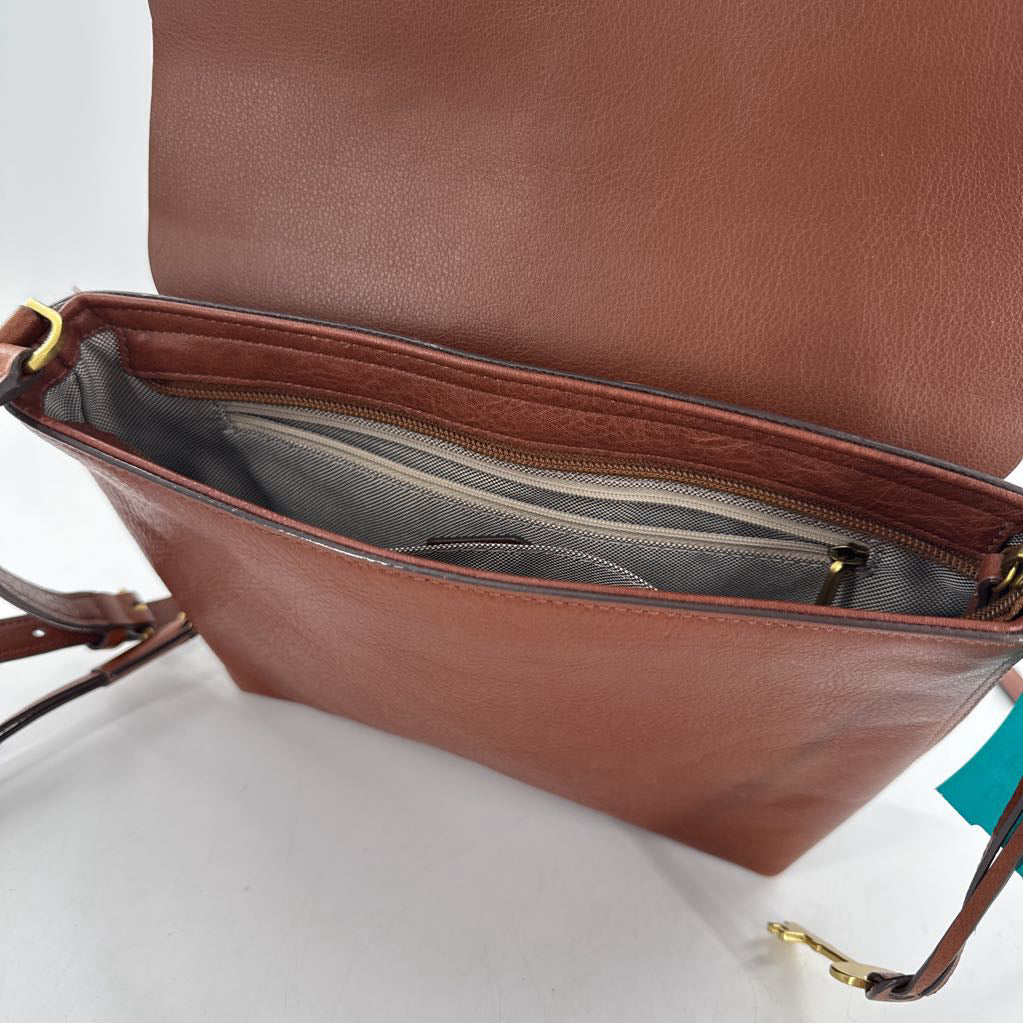 vintage leather front flap crossbody