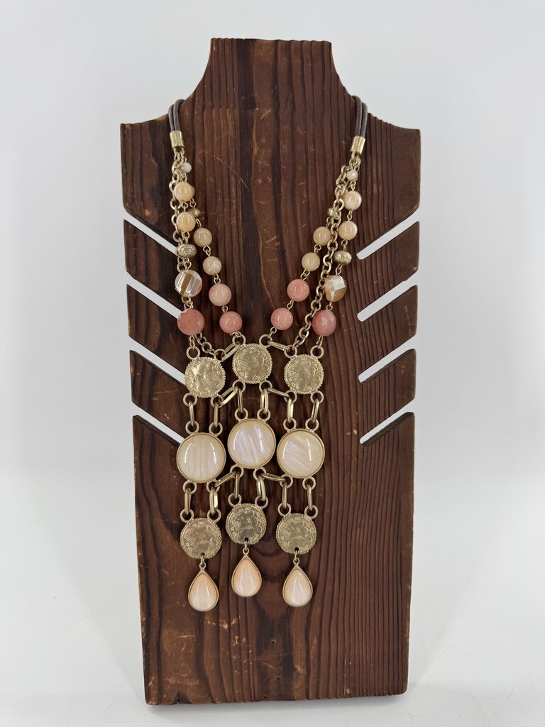 R40 14" beaded coin necklace