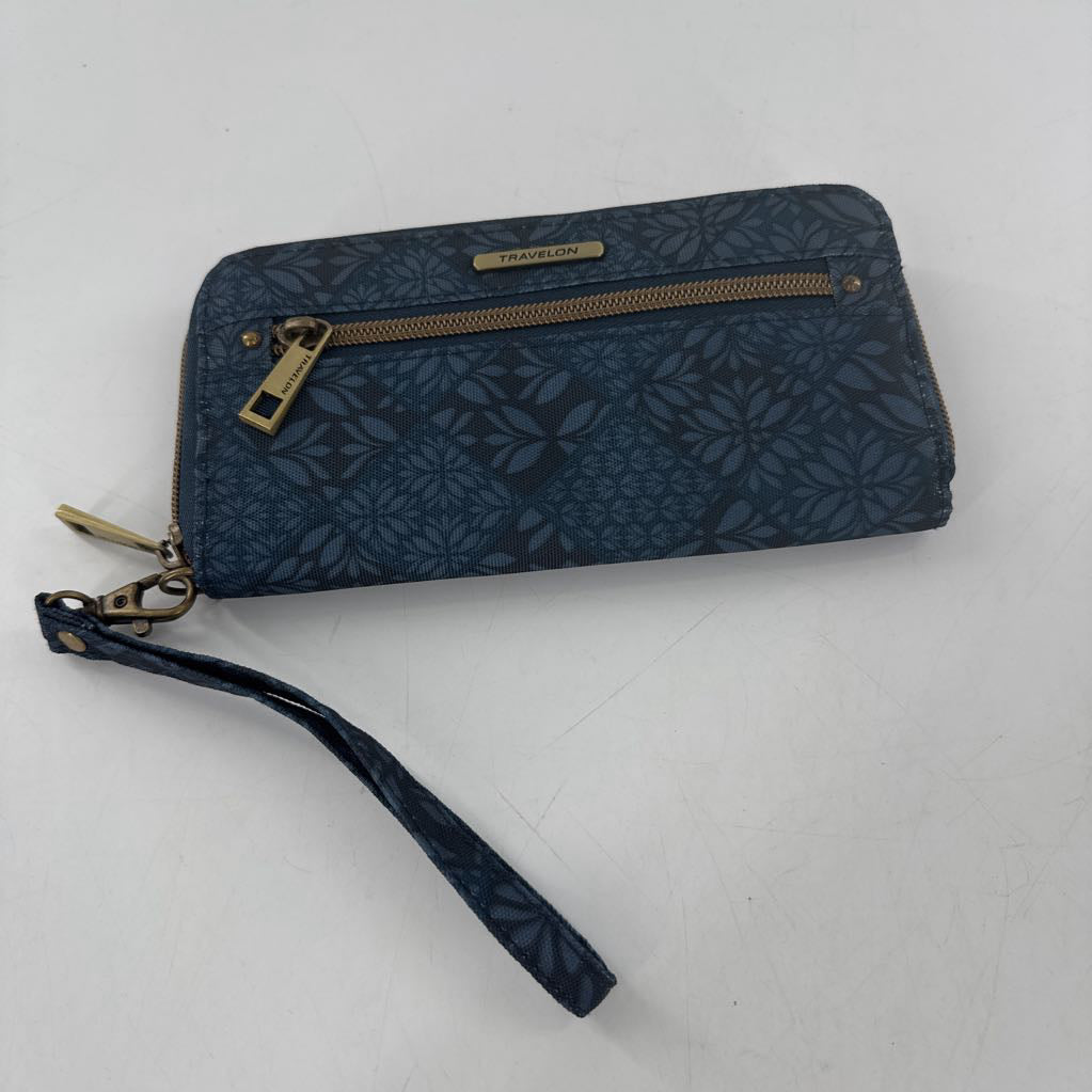 flo print nylon zip around wallet