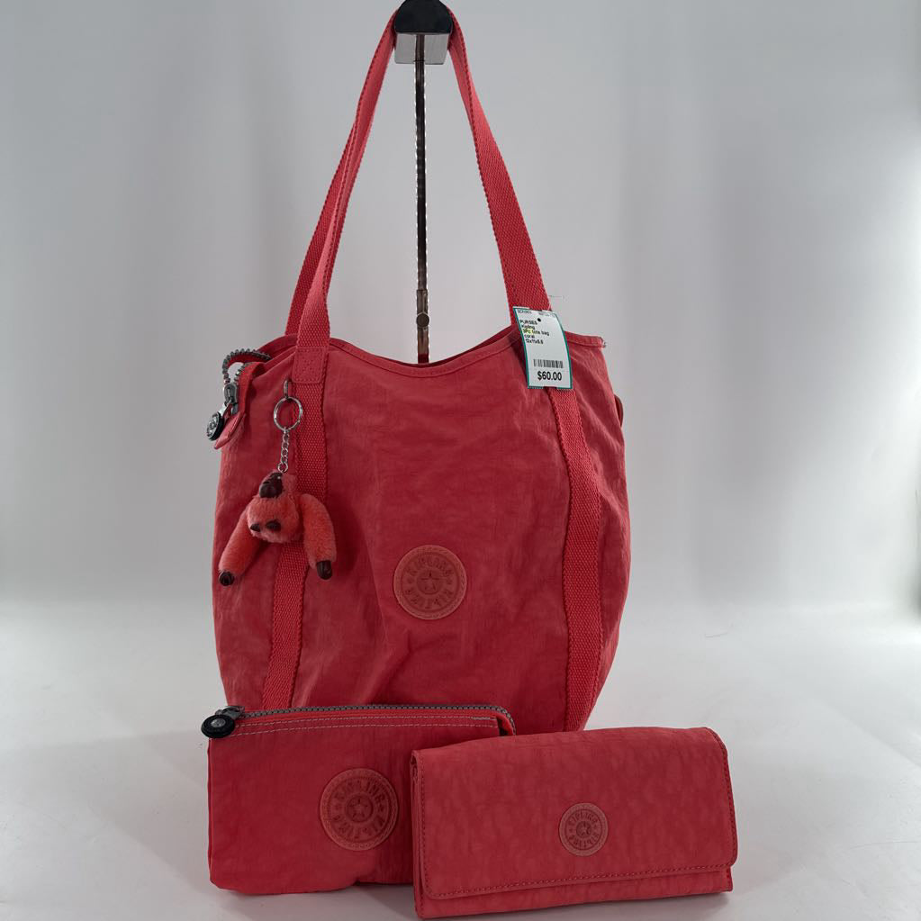 3Pc tote bag w/wallet&pouch