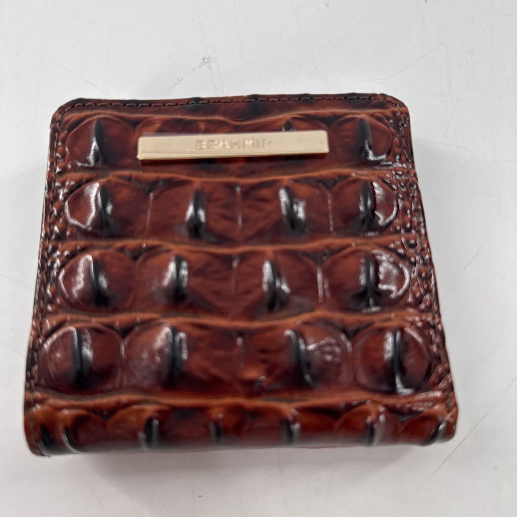 pecan leather bifold wallet