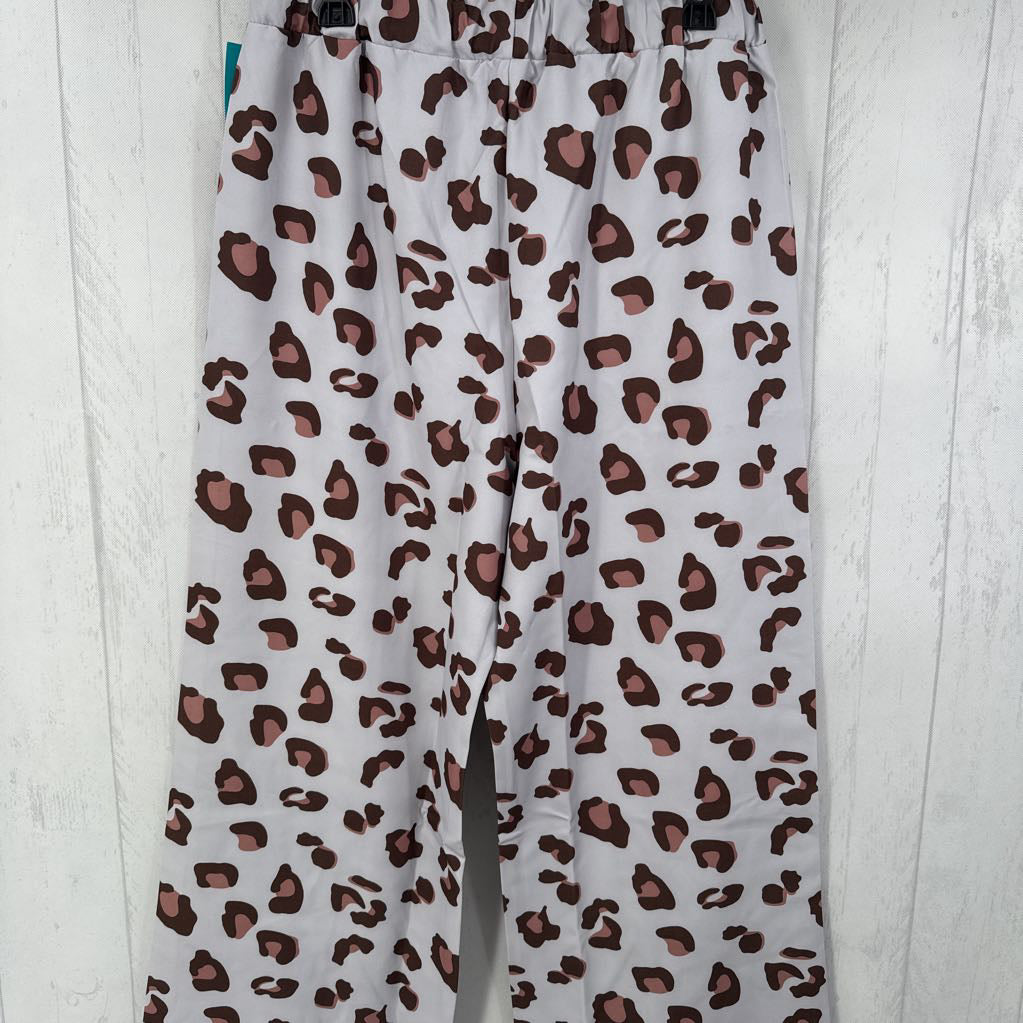 L animal print wide leg pant