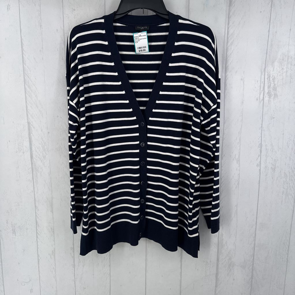 XL/P striped button down cardi