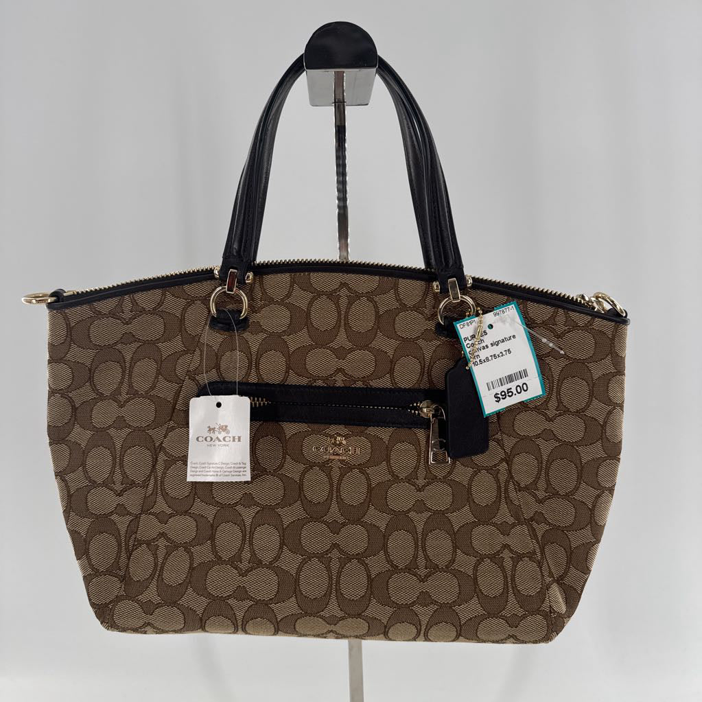 canvas signature jacquard satchel