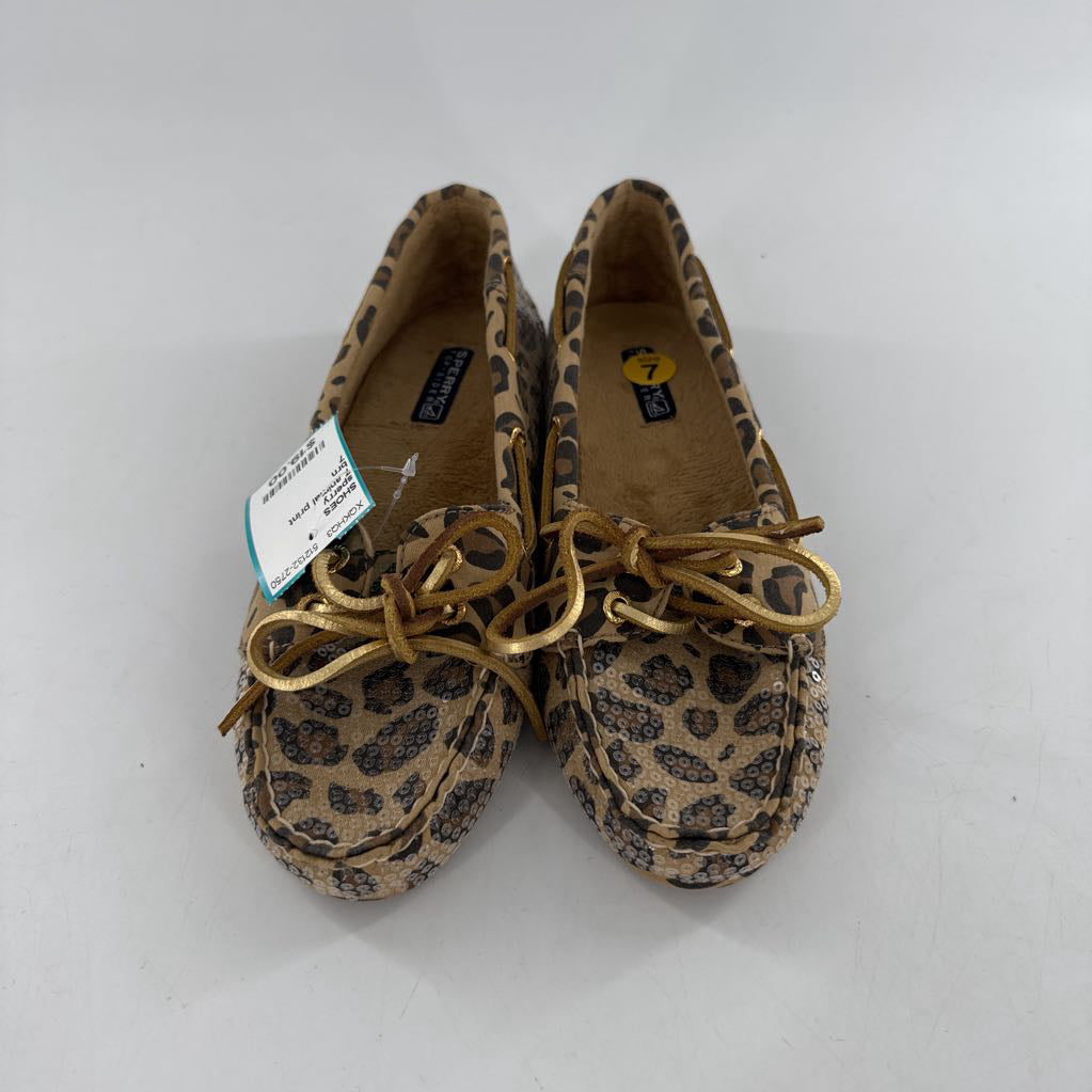 7 animal print sequin loafer