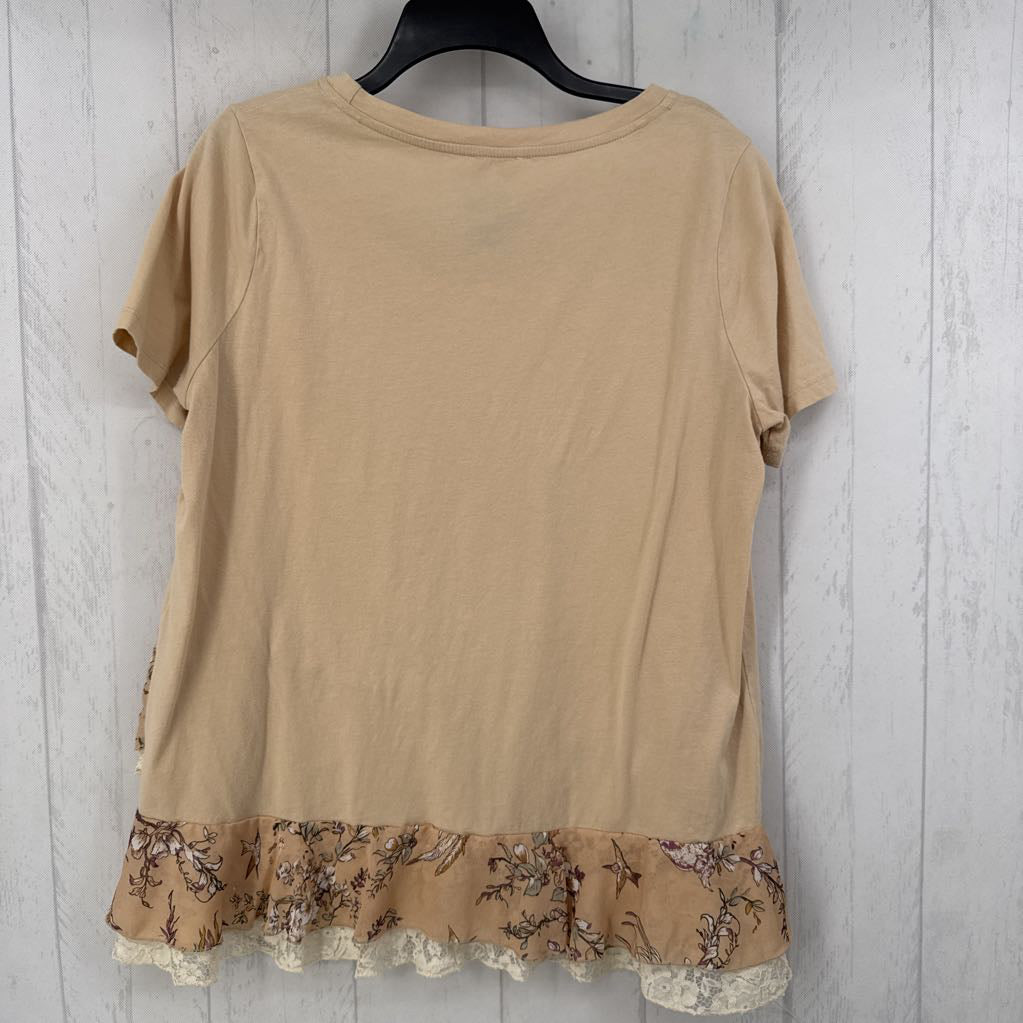 L ruffled bottom s/s tee