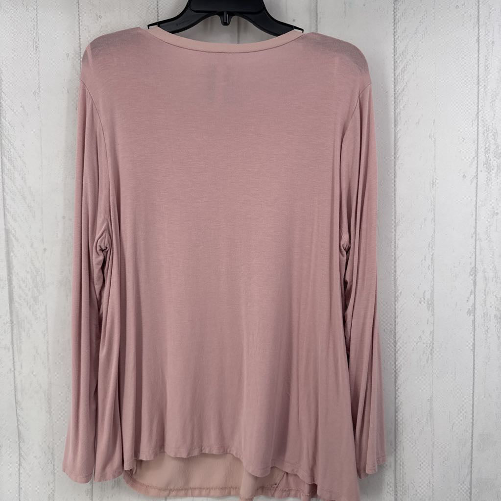 XL mixed media l/s top