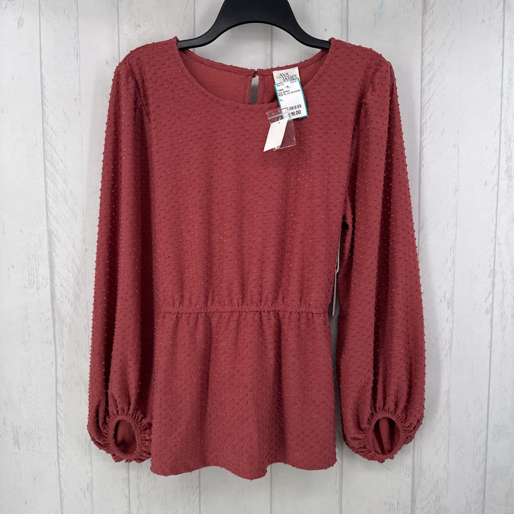 R28 XL l/s textured tie top