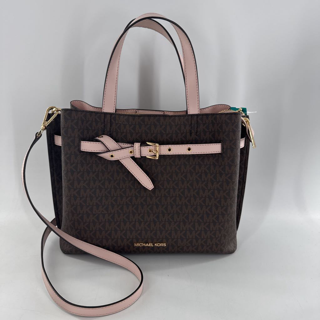 monogram belted detail satchel