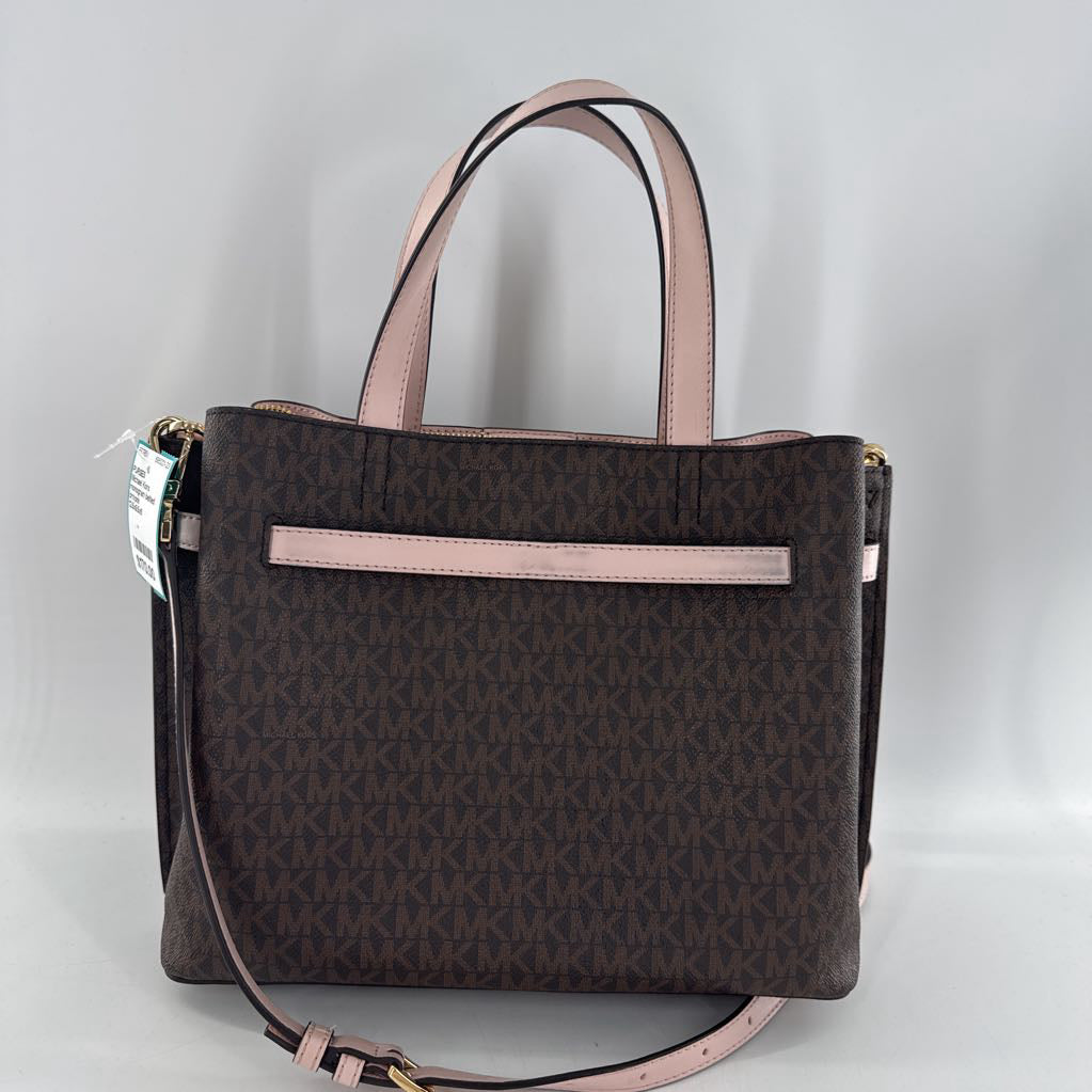 monogram belted detail satchel