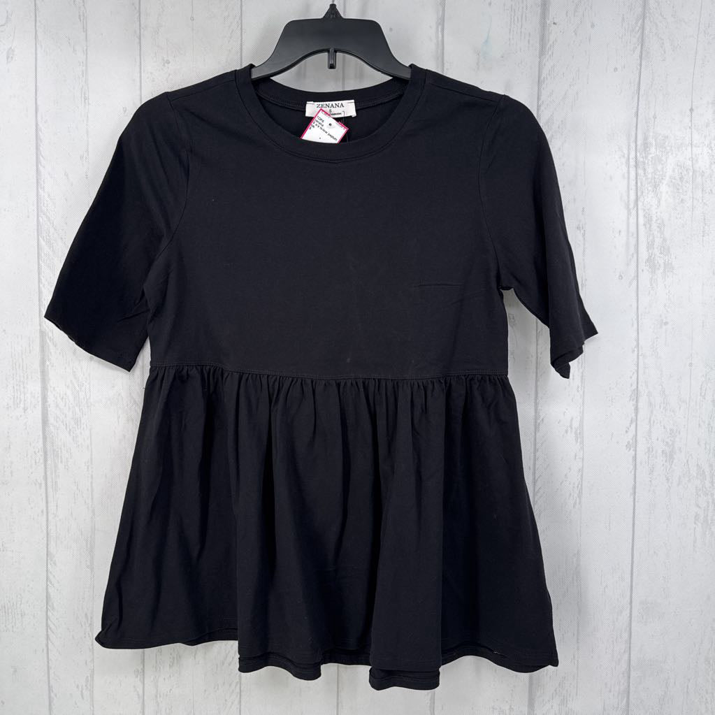 S s/s hi-low peplum top
